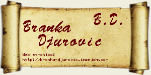 Branka Đurović vizit kartica